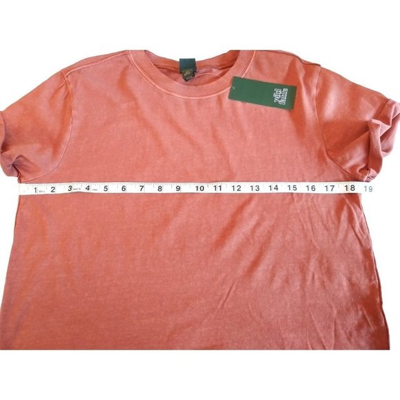𝅺nwt Wild Fable Rust Roll Tab Sleeve Cropped T-shirt XS‎ - Picture 6 of 11